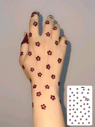 1 قطعة وشم مؤقت مقاوم للماء بتصميم أزهار البرقوق، مقاوم للماء، طويل الأمد، مناسب للجميع، قابل للغسيل