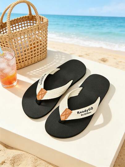Men's Square Toe Flip Flops - Super Comfortable, Non-Slip, Casual Comfort, Rubber Outsole, Lightweight & Soft EVA Insole - Designed For Men, Ideal For Indoor Leisure Activities
