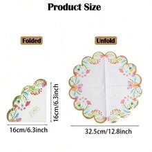 20/40/60pcs Spring Floral Butterfly Golden-Embossed Napkins With Ruffled Edges Disposable Elegant Cocktail Napkins For Birthday Spring Tea Party Decorations Wedding Decorations - Multicolor - View 4
