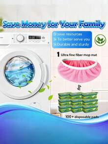 1/5pcs Reusable Microfiber Mop Pads, Dry & Wet Dual-Use Flat Mop Replacement Pads, Durable Washable Flat Floor Mop Pads, Easy Cleaning Dust Removal, Suitable For Mopping, Sweeping, Hardwood Floors (Mop Not Included) - Pink - View 5