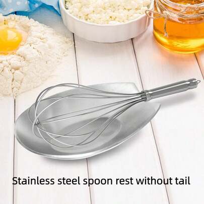 1pc/2pcs Stainless Steel Spoon Rest, Keeps Cooking Utensils Tidy, Suitable For Counter, Stove Or Coffee Station, Kitchen Accessory, Cutlery Holder (Silver)