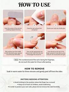 10片手工美甲贴纸，酒红色底色+粉色猫眼+波点，温柔又不失俏皮，适合女性日常生活 - 紅色 - 查看 6