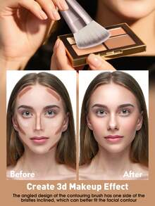 1pc Makeup Brush Premium Synthetic Hair Eyeshadow Blending Brush Sets Cosmetics Tools - Champagne - View 6