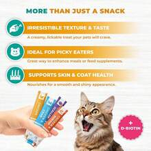 Beloved Pets Creamy Lickable Cat Treats & Wet Food Squeeze Tubes – Liquid Kitten Snacks, Skin & Coat Support, Vitamin-Enriched Treats For Cats & Small Dogs, Lick Up 40 Chicken Mix - 磅 - 查看 2