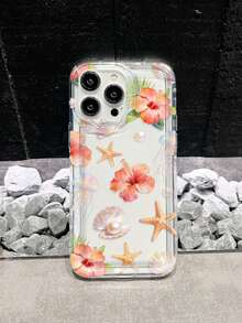 芙蓉花、海星、珍珠透明防摔手机壳，兼容苹果 16 Pro Max、XS、11、12、12 Mini、13、14、15、16、16 Pro Max、15 Pro、13 Pro Max、17、17 Air、17 Pro Max、12 Pro Max 以及三星 Galaxy A54 5G、A52、A14、A15、A12、S22、S21、A33 5G、A50、S24、S23、Galaxy S10 5G、A32 5G、Galaxy A55 5G、S10、Galaxy S23 Ultra、A53 5G、A05、S25、Galaxy A24 4G，男女皆宜的礼物 - 無色 - 查看 2