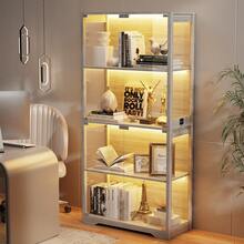 BROTTAR Glass Display Case, 4-Tier Curio Cabinet With 3 Color Lights For Collectibles, Display Cabinet With Glass Doors, Human Body Sensor, Bookcase With 4 Shelves - 查看 9