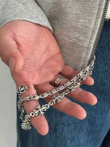 Gothic Cross Linked Men's Body Chain, Hip Hop Fashion Accessory Pants Pocket Chain - Silver - View 5