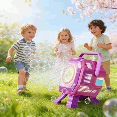 This Kids Bubble Machine Comes With Bright Lights, Creating A Fun And Colorful Atmosphere For Children To Play.