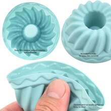 Silicone Mini Brownie Molds Non-Stick Heat Resistant Muffin Cups Reusable Baking Tools - Multicolor - View 4