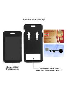 1个垂直滑动伸缩卡套 - 耐用塑料证件卡保护套，适用于办公、学校和钥匙卡 - 黑金设计，提升辨识度和时尚感，办公徽章夹 | 时尚徽章卷轴 | 塑料卡套，办公证件卡夹 - 彩色 - 查看 9