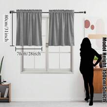 Bộ 2 rèm cửa nhỏ bằng nhung màu xám đậm cao cấp kiểu Châu Âu COSENNATUR, thiết kế có khe luồn thanh treo, cản sáng cao, cách âm, cách nhiệt, làm tối phòng, bảo vệ sự riêng tư, mềm mại và mịn màng, vải co giãn, bền, có thể giặt, phù hợp cho phòng ngủ, phòng khách, phòng ăn, nhà bếp, văn phòng, tủ quần áo, định lượng 220gsm, Halloween - Màu xám đen - Xem 12