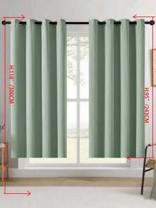 1片/2片遮光窗簾，隔熱不透光窗簾附孔眼，防紫外線，適用於臥室客廳家居裝飾，加厚遮光窗簾，保護隱私與溫度控制 - 綠色 - 查看 37