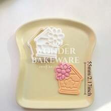 Khuôn cắt bánh quy hình ủng đi mưa, khuôn dập nổi fondant hình nhà hoa, khuôn làm bánh quy, bộ sưu tập thời tiết mùa xuân, dụng cụ trang trí bánh sinh nhật. - trắng - Xem 9