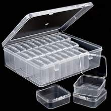 30pcs Mini Clear Storage Box Set - Portable Plastic Organizer Case With Small Compartments For Jewelry, Beads, Crafts, And Small Accessories - Transparent, Stackable, And Travel-Friendly Design - Large Capacity - Dispensing Storage Box - View 1