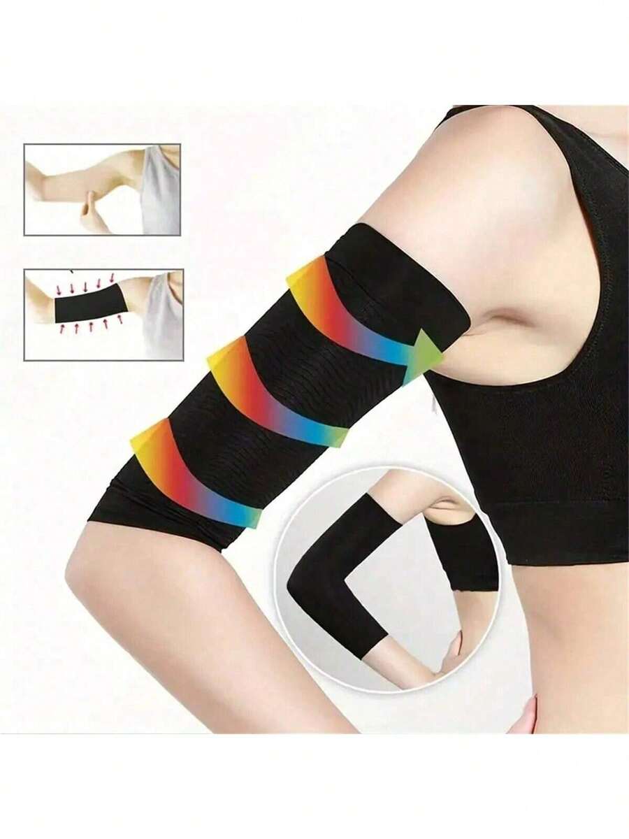 1/2pcs Slimming Arm Shaper Massage Sleeve - Made Of Breathable Elastic Compression Material To Shape Toned Arms And Burn Fat! - Multicolor - View 1