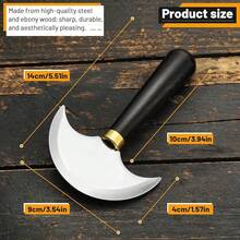 [Free Shipping]Round Head  With Ebony Wooden Handle, Leather WorFKing Tool, Sharp Cutting Tool, Round Cutting Edge For Cutting, Skiving, Crafting & Artistic Project (S) - Small - View 8