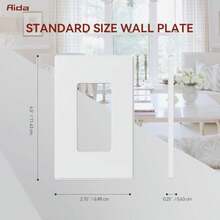 1-Gang Screwless Light Switch Cover Plate Standard Decorative Outlet Covers - Matte White 4-Pack Unbreakable Polycarbonate Wall Plates For Decorator Device UL Listed 4.5" H X 2.75" LAccessories - Matte White Screwless Wall Plate - View 3