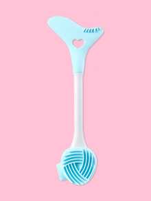 1 pieza Cepillo de doble cabezal para mascarilla de barro, masaje, limpieza, maquillaje de pestañas inferiores, cepillo de limpieza facial manual de silicona, cepillo de masaje de cerdas suaves de doble cara para uso doméstico, limpieza de poros, lavado de cara, de vuelta a la escuela - Multicolor - Ver 5