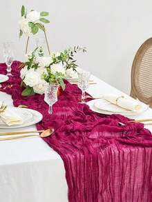 1 khăn trải bàn voan màu đỏ hồng, kiểu Bohemian, dài 90*180cm, thích hợp cho tiệc mừng em bé, trang trí tiệc sinh nhật, trang trí tiệc em bé, trang trí bàn ăn, trang trí đám cưới, đồ dùng tiệc cô dâu, trang trí nhà cửa, trang trí ghế, trang trí bàn trang điểm, đồ dùng tiệc mùa xuân - Màu Hồng Tươi - Xem 6