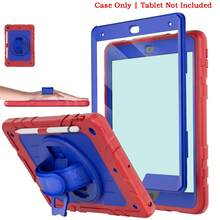 1 Piece, Compatible With IPad Mini (A17) And Mini (6th Generation), Air (5th/4th Generation) 10.9-Inch, (9th/8th Generation)/ 7th Gen 10.2-Inch (2021/2020/2019 Models), (A16) 11th Gen 11-Inch (2025 Model), 9.7-Inch, 6th/5th Gen (2018 And 2017 Models) With 360-Degree Rotating Stand, Shock-Resistant Protective Case - Red + Blue - Red + Blue - View 16