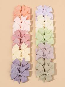 bilicaca 20pcs Toddler Girls Bow Decor Hair Clip - Multicolor - View 4