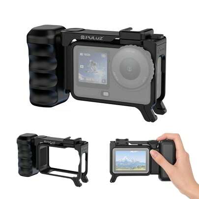 适用于 Osmo Action 6 的 PULUZ 街拍手柄 ABS 塑料手柄带冷靴（黑色）