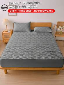 1pc Waterproof Solid Color Quilted Fitted Sheet, Fitted Sheet Mattress Protector, Soft And Comfortable, Dust-Proof And Moisture-Proof Mattress Cover, Multiple Colors Available, Bedding Gift, Bedroom Decor, Not 100% Waterproof, Deep Pocket - Multicolor - View 55
