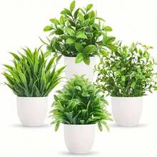 Artificial Plant Potted, Simulated Green Plant, Indoor Outdoor Decor, Plastic Bonsai, Home Decoration - Multicolor - View 8