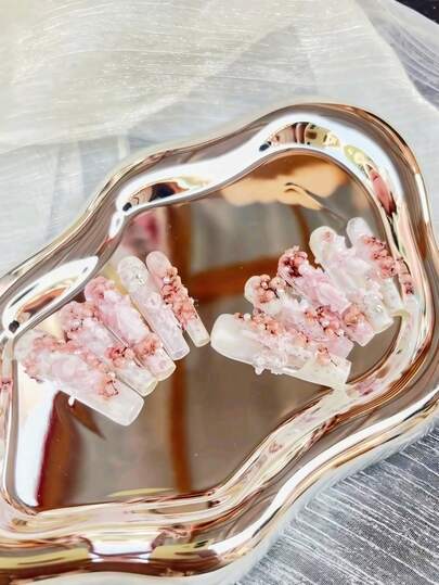 1个美甲展示托盘，美甲收纳托盘，美甲收纳工具，适用于美甲爱好者、美甲师、美甲摄影道具，有两种颜色可选