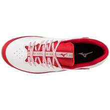 9 Picos Swift 8 Low Metal Tacos de sóftbol para Mujer - Blanco/Rojo - Ver 5