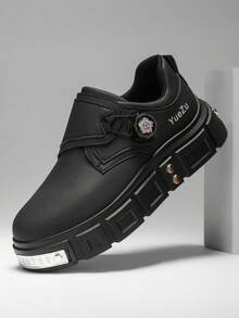 2026新款情侣鞋,男士适用,高端旋转扣户外舒适加大码,朋克风复古鞋带趾环金属网扣,休闲舒适夜店舞台时尚高跟厚底鞋,英伦风百搭运动鞋,黑色 - 黑色 - 查看 5