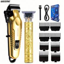 WEEME Herren Pflege-Set (3 Stücke/2 Stücke/1 Stück) - T-Klinge Trimmer, Bartschneider und Elektrischer Haarschneider - Scharf, Kabellos, USB aufladbar, Multifunktions-Set, geeignet für Zuhause und Reisen - Perfektes Geschenk zum Vatertag, Weihnachten oder für die tägliche Pflege - Gold - Übersicht 10