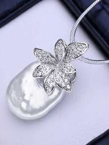 1件优雅立方氧化锆项链吊坠，女士情人节礼物，婚礼首饰 - 1# - 查看 3