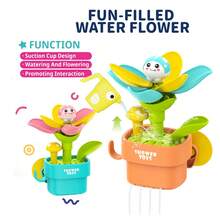 Flower Sprinkler Bath Toy For Toddlers 18M+, Interactive Watering Toy Fun Tub Play For Baby Shower Holiday Gift - Multicolor - View 6