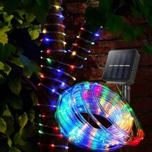 IPX4 Waterproof Solar LED Light Tube, Flexible Solar String Lights Suitable For Swimming Pool, Patio, Garden, Outdoor Decor, 8 Lighting Modes With Auto Light Sensor, DIY Design - Colored Light - View 2