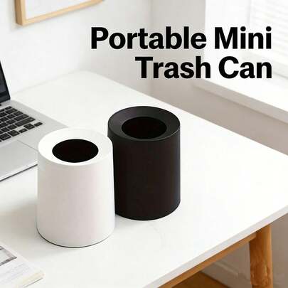 Thùng rác mini để bàn, thùng rác nhựa mini dùng trong nhà, trợ thủ đắc lực, thùng rác nhỏ hai tầng, thùng rác kiểu dáng tối giản cho nhà bếp, phòng tắm, phòng ngủ, phòng khách, ký túc xá, bàn làm việc văn phòng, thùng rác mini