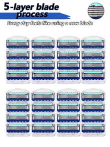 Men's Manual Safety Shaver, Containing 5 Layers Of Stainless Steel Washable And Replaceable Blades, Smooth Shaving, Men's Shaver Set - Safety Razor - View 1