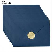 10/30/50Pcs Stylish Premium V-Flap Envelopes Suitable For Parties, Weddings, Thank You Notes, Invitations, And Business Mailings, Including 50 Envelopes And 2 Stickers, Measuring 18.39X13.31 Cm With A Weight Of 120GSM - A - View 12