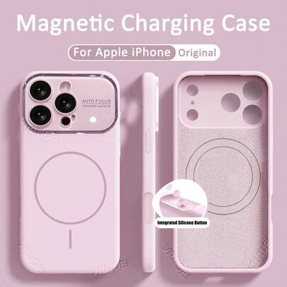 VOUVI Original Big Window Lens Protection Magnetic Silicone Case Compatible With IPhone 17 16 15 14 13 12 11 Pro Max Shockproof Wireless Charging Cover Compatible With IPhone Air 16 15 14 Plus Phone Accessories