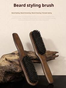 鬃毛顺滑梳 - 柔软/中等硬度顺滑梳，用于造型、抛光和抚平头发，打造顺滑无毛躁的发型，男女皆宜 - 木柄 - 彩色 - 查看 1