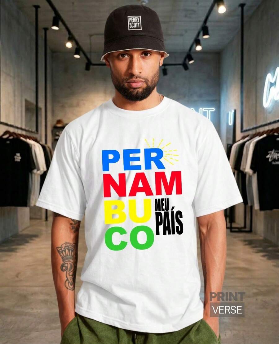 T-Shirt Pernambuco My Country Casual Style Northeastern Pride Timeless Essential - White - View 1