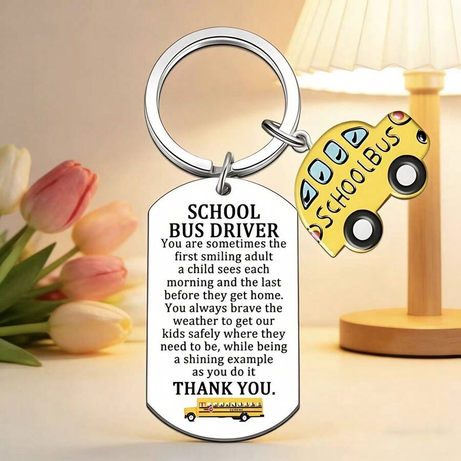 不锈钢耐用钥匙扣，实用贴心的校车司机礼物，表达感谢和谢意 - 校車司機禮物 - 查看 1
