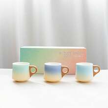1个装咖啡杯 小容量早餐杯 陶瓷杯礼盒套装，清爽水杯 创意陶瓷纪念杯 适用于早餐和下午茶，高品质 - 咖啡杯100ml - 查看 7
