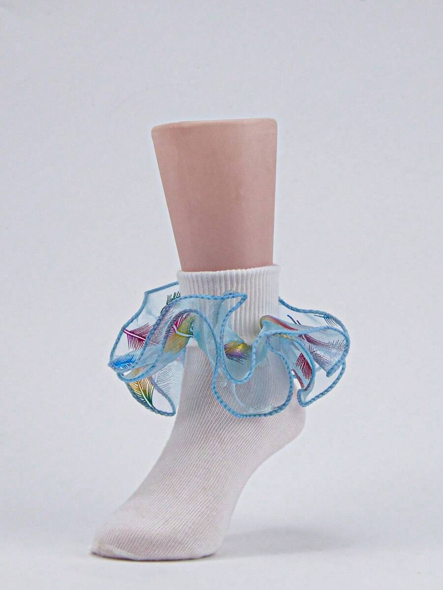 2 pares de calcetines de ballet con volantes para bebés/niños pequeños/niños, apropiados para bebés/niños pequeños/niños - Multicolor - Ver 1