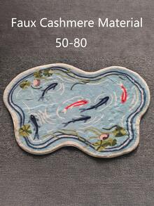 1pc Luxury Fish Pond Koi Fish Rug - Large Carpet Suitable For /Outdoor Use, & Anti-Slip Backing, Machine Washable Soft Floor Mat For Living Room, Bedroom, - Jumbo Size Carpet,Mother's Day - 01 - 查看 14