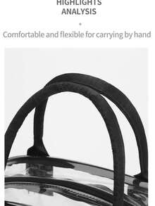 Ubysoyi Designed Handbag Clear Bag Large Capacity Stadium Approved Transparent Tote Bag Shoulder Bag Clear Bag Outdoor Sport Bag Lightweight Daily Crossbody Bag With Adjustable Strap With Bag Pendant For Women/Unisex Beach Waterproof Handbag For Concert Sport School Swimming Travel Vacation See Through Beach Storage Bag - 黑色 - 查看 5