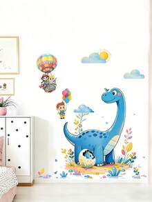 Cartoon Dinosaur Wall Stickers, Removable Self-Adhesive Decor For Kids Room, Nursery, Preschool - Multicolor - View 5