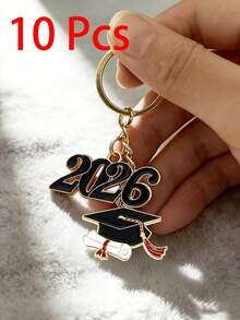 1pc/10pcs 2026 Graduation Keychain, Commemorative Graduation Gift Keyring, Unisex Alloy Oil Drop Graduation Cap Keychain, Graduation Ceremony Souvenir Gift, Backpack/Handbag Pendant, Daily & Holiday Accessory Gifts For Mother, Father, Graduation, And Teacher - Multicolor - View 32