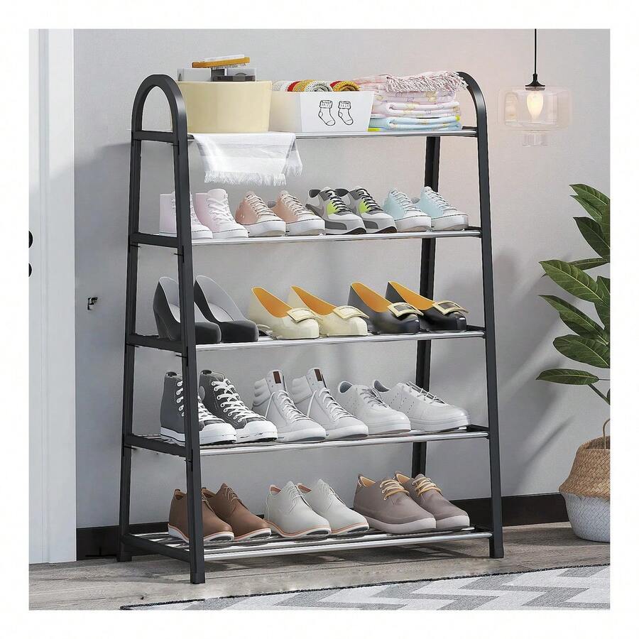 Zapatero Organizador De Zapatos 5 Niveles Calzado Botines - Negro - Ver 1