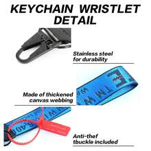 Fashion Keychain Lanyard | Wristlet Strap Compatible Key Holder | Adjustable Wristlet Keychain For Women & Men | Universal Key Strap - 白色 - 查看 5